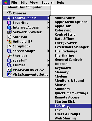 Control Panel Menu